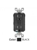 Leviton GFWT1-E - 15A - 125 V - NEMA 5-15R - Self-test SmartLock Pro Slim Weather & Tamper-Resistant GFCI - Monochromatic - 20 Amp Feed-Through - Black